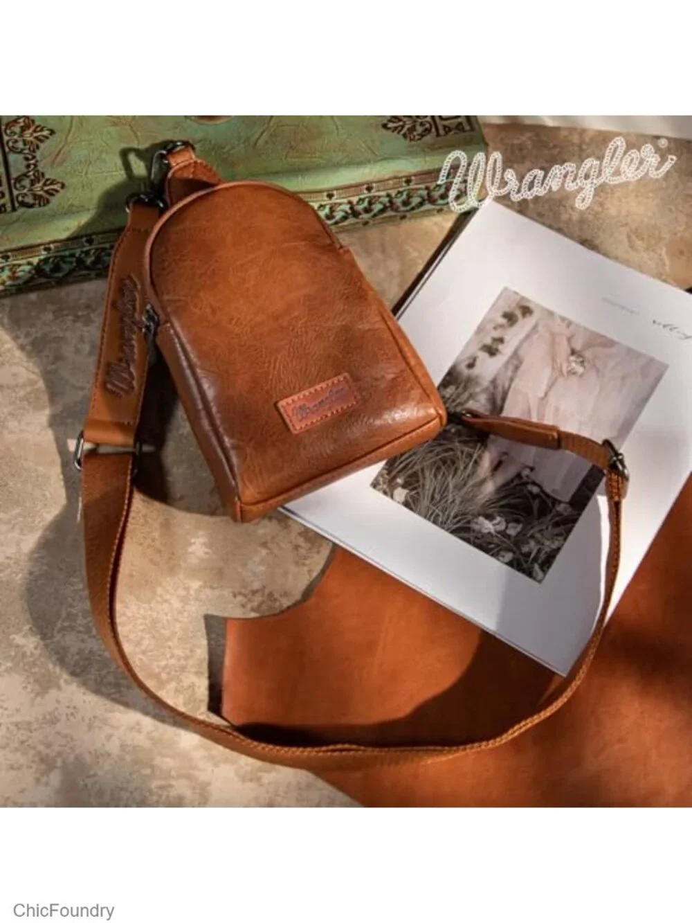 PU Leather Sling Crossbody Bag with Adjustable Strap